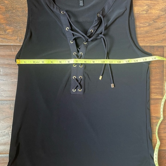 White House Black Market Black Lace-Up Tank Top - Picture 3 of 6